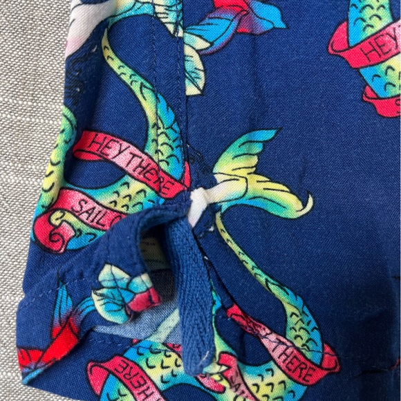 Thread Wave Hey There Sailor Shirt Mens Button Up Mermaid Pin Up Navy Medium - Picture 8 of 9
